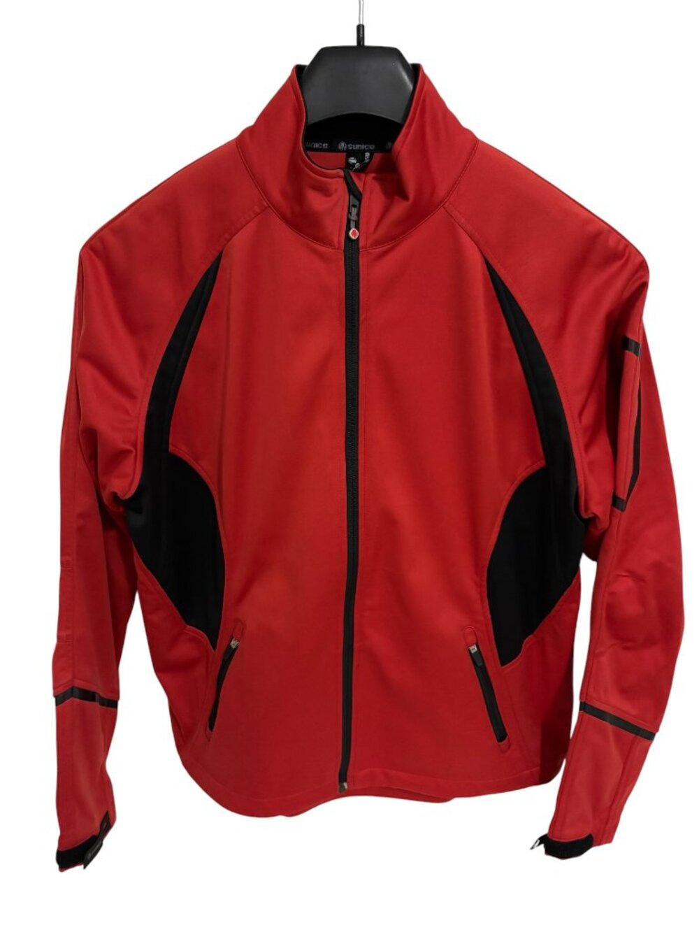 Sunice Tornado Jacket Mens Medium Red Full Zip Softshell Golf Windbreaker